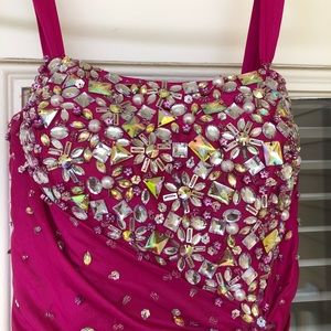 Petite Pink gem prom dress